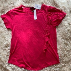 NWT sanctuary pink shirt with a ruffle brand new